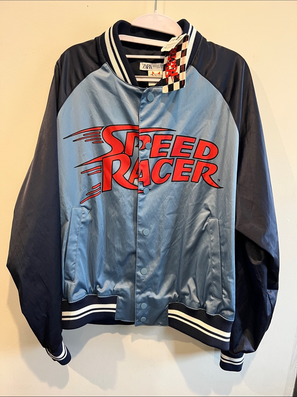 RARE Zara x Speed Racer Limited Edition Graphic Bomber Jacket XL